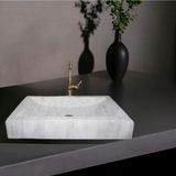 En Trend 11 Gümüş Traverten Modern Kare Lavabo-173 - Gri