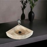 En Trend 11 Hale Traverten Üçgen Tasarım Batarya Çıkışlı Lavabo-308 - Gri