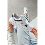 EN7 Beyaz Siyah Kadın Erkek Unisex Sneaker Kalın Taban Konforlu Günlük Spor Ayakkabı 511 - Beyaz - Siyah