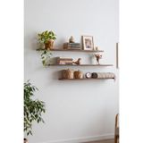Enarts Premium MDF Raf Gizli Montajlı Ceviz Renk Uçan Raf 15x70 cm 3 Adet Çok amaçlı Kitaplık Mutfak Banyo Salon Rafı