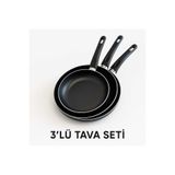 ENASHOP 3'lü Teflon Tava Sahan Seti 16-20-24 Cm