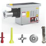 Enazon 22 No Et Kıyma Makinesi 1,1 Kw 1,5 Beygir (Yedek Ayna Bıçak Salça ve Sucuk Aparatlı) 220 Volt - Gri