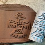 Enb Ceramic10 cm Doku Rulosu Aztec Icon Antik Desen Silindir Desen Oklavası Mühür Baskı Seramik ve Polimer Kil - 1 Adet