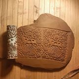 Enb Ceramic10 cm Doku Rulosu Şaman Deseni Antik Desen Silindir Desen Oklavası Seramik ve Polimer Kil-Şaman