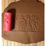 Enb Ceramic8 cm Kokopelli Seramik & Polimer Kil Kalıp Desen Oklavası Doku Rulosu - 1