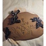 Enb Ceramic9-12-10 cm 3 Adet Çiçek Baskısı Seramik Polimer Kil Kalıp - 1 Adet
