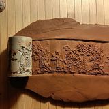Enb CeramicAsur 8 cm Antik Desen-Doku Oklavası Seramik&polimer Kil- Asur8 - 1