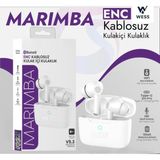 Enc Gürültü Engelleyici Kablosuz Kulaklık | Marımba Wess | Bluetooth 5.3 – Hıfı Ses Kalitesi - Beyaz