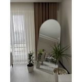 Enc Home Beyaz Boy Aynası Metal Çerçeveli 180 x 60 cm Oval Tasarım Şık ve Modern