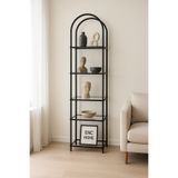 enc home siyah mini ütopya metal kitaplık ve dekoratif raf 150x40x30