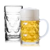 Encheng Cam Bira Stein Kupalar Jumbo Kupalar, Saplı Alman Cam Bira Kupaları 1.2 Litre, Büyük Dondurulabilir Cam Kupalar 40oz, Ekstra Büyük Alman Bira Bardakları, Bira Stein Süper Kupa Toplu Kupalar BPA