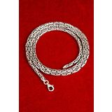 ENCİLİ SİLVER 925 Ayar Gümüş 60 cm Kral Zincir 4,5 mm Yuvarlak Model Kolye