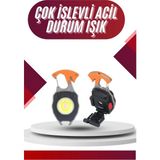 ENCO Mey Ithalat® 7 Modlu Mini LED Lamba Anahtarlık USB Şarjlı Kamp Için Taşınabilir - Renkli