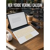 ENCO Mey Ithalat® Touchpad Uyumlu Bluetooth Klavye Slim Kablosuz Wifi Q Klavye - Renkli