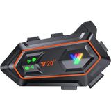 Enco Store Y20 2x 1000M Telsiz Mesafeli 2 Kişi Bağlantılı Bluetooth Kask Kulaklık Fenerli Intercom - Çok Renkli
