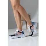 Encool Kadın Çok Renkli Spor Ayakkabı Pembe Mavi Siyah Detaylı Kalın Taban Sneaker
