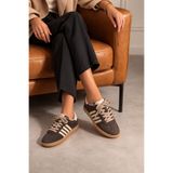 Encool Kadın Model Kahverengi Sneaker Spor Ayakkabı Bağcıklı Günlük Casual Retro