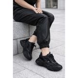 Encool Kadın Siyah Sneaker Ayakkabı | Yüksek Tabanlı Günlük Spor Ayakkabı, Kalın Taban Trend Casual