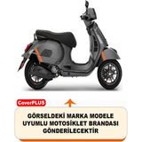 Encover Vespa Gts 300 Supertech Reflektörlü Siyah-Gri (Arka Çanta Uyumlu) Motosiklet Brandası,motor Branda Motor Örtüsü (Güvenlik Kilidi ve Bağlantı Tokalı) - Siyah Gri - Reflektörlü Arka Çanta UYUMLU