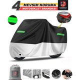 Encover Yamaha X-Max 250 Momodesign Reflektörlü Siyah-Gri (Arka Çanta Uyumlu) Motosiklet Brandası,motor Branda Motor Örtüsü (Güvenlik Kilidi ve Bağlantı Tokalı) - Siyah Gri - Reflektörlü Arka Çanta UYUMLU