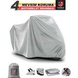 Encover Yamaha X-Max 400 Branda Motosiket Brandası (Gri Renk) Motor Örtüsü Çadır Su Geçirmez Motosiklet Kılıfı Motor Brandası - Gri- Arka Çanta UYUMSUZ