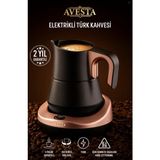 END Avesta Elektrikli Lüx Cezve Türk Kahve Makinesi Sütlü Kahve Makinası Közde ve Normal Pişirme 2 Mod - Rose Gold
