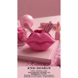 END Design Glossy Kiss 15cm Estetik Dudak Tasarım Makyaj Organizeri & Fırçalık 💋 - Pembe