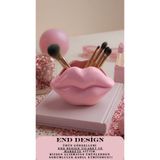 END Design Glossy Kiss Kırılmaz Organik Plastik Makyaj Organizeri 15x9cm- Pudra Pembe (Makyaj Fırçaları Dahil Değildir)