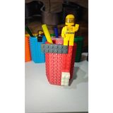 End Design Studio Blok Uyumlu Kalemlik | Modüler Yapı Taşlarıyla Tasarlanmış Eğlenceli Masa Üstü Organizer - Kırmızı