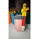 End Design Studio Blok Uyumlu Kalemlik | Modüler Yapı Taşlarıyla Tasarlanmış Eğlenceli Masa Üstü Organizer - Toz Pembe