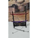 End Design Studio Oni Maskeli 3’lü Katana Standı | Mini Kılıçlar Için Dekoratif Sergi Sehpası - 3LÜ ONİ KATANA STAND MİNİ