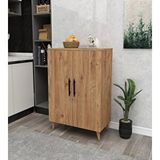 Enda Home 3 Raflı 2 Kapaklı Çok Amaçlı Dolap Çok Amaçlı Mutfak Dolabı Banyo Dolabı - Çam