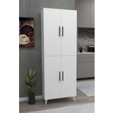 Enda Home 6 Raflı 4 Kapaklı Çok Amaçlı Dolap - Beyaz