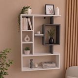 Enda Home Bigane Büyük Dekoratif Duvar Rafı 70,9 × 93,6 Cm – Asimetrik Çok Bölmeli Duvara Monte Raf Çok Renkli
