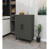 Enda Home Collection 3 Raflı 2 Kapaklı Antrasit Çok Amaçlı Dolap