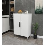 Enda Home Collection 3 Raflı 2 Kapaklı Beyaz Çok Amaçlı Dolap