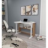 ENDA HOME COLLECTION Pillar Raflı Ders Çalışma Masası Bilgisayar Masası Çam - Beyaz
