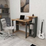 Enda Home Collection Saye 5 Raflı Kitaplıklı Çalışma Masası Atlantik Çam - Antrasit - 106x92.5x50 cm - Meşe - Antrasit