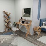 Enda Home Collection x Çalışma Odası Seti Çalışma Masası + Kitaplık + Komodin - 90x50x71 - Atlantik Çam