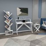 ENDA HOME COLLECTION X Çalışma Odası Seti Çalışma Masası Kitaplık Komodin Çalışma Masası Seti Beyaz