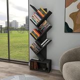 ENDA HOME COLLECTION Zikzak Kitaplık Antrasit Gri 8 Raflı Kitaplık