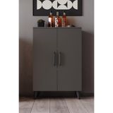 Enda Home Eren – 3 Raflı 2 Kapaklı Çok Amaçlı Dolap Mutfak Dolabı Banyo Dolabı Antrasit