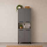 Enda Home Listra 4 Kapaklı Çok Amaçlı Dolap 170,8 Cm – 7 Raflı, Antrasit
