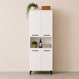 Enda Home Listra 4 Kapaklı Çok Amaçlı Dolap 170,8 Cm – 7 Raflı, Beyaz