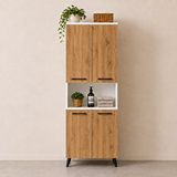 Enda Home Listra 4 Kapaklı Çok Amaçlı Dolap 170,8 Cm – 7 Raflı, Çam ve beyaz