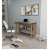 Enda Home Pillar Kütüphaneli Geniş Çalışma Masası 100x56 Cm Çam - Antrasit - 100 x 56 x 74 cm - Atlantik Çam - Koyu Gri