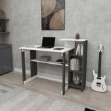 Enda Home SAYE 5 Raflı Kitaplıklı Ders Çalışma Masası Antrasit - Beyaz - 106x92.5x50 cm