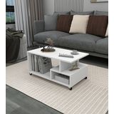 Enda Home Sultan Tekerli 86,5x50 cm Beyaz Orta Sehpa