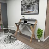 Enda Home X Ayaklı Raflı Ders Çalışma Masası 50x90 cm Antrasit - Çam - 90 x 50 cm