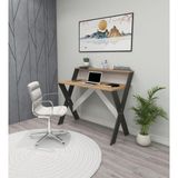 Enda Home X Ayaklı Raflı Ders Çalışma Masası 50x90 cm Çam - Antrasit - 90 x 50 cm - Atlantik